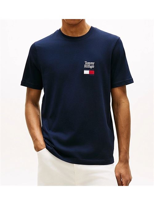 T-shirt in jersey di cotone con logo ricamato Tommy Hilfiger | MW0MW42367DW5.DW5